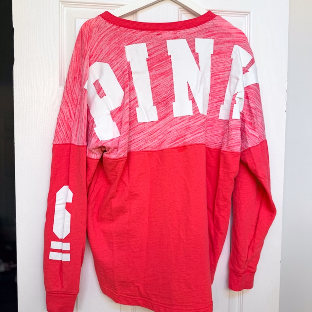 Victorias Secret Pink Jersey Style Long Sleeved Tee Size L